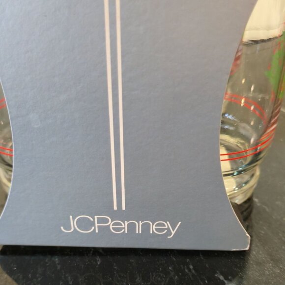 Vintage JCPenney Christmas Tree Glasses Set 4 Holiday drinkware  NOS - Picture 13 of 14